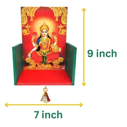 generic Vilakku Madam Traditional Diya Stand - Single Piece Lord Lakshmi Wall Mount With Brass Bell for Puja, Entrance, and Home image 4