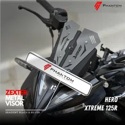 PHANTOM AUTO Premium Xtreme 125R Visor | Metal Windshield for Xtreme 125R | Scratch & UV Resistant | Aero-Designed for High-Speed Stability | Touring & City Riding Compatible (White) (Grey) image 3