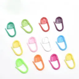 generic ARYANSH Shoppe Handmade Knitting Wool Mark Tool Plastic Safety Pin Colorful Locking Stitch Markers Crochet Latch Clip (Multicolor) (Pack of 5) image 2