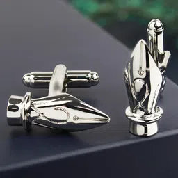 peluche Silver Inked Cufflinks for Men image 2