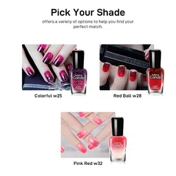 Multibrite Color Changing Nail Polish Waterproof Shiny Thermal Gel Nail Paint Non-Peelable Fast Drying Long Lasting Colorful Pigmented Gradient Semi-Permanent (Pink Red w32) image 5