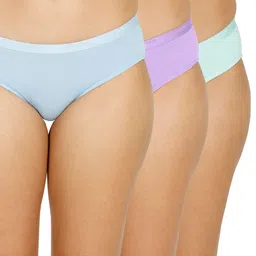 lavos Bamboo Cotton Panties for Women, Comfortable Soft Mid-Waist Hipster Panty with Thin Inner Elastic Briefs, Anti-Bacterial Odour Free Underwear for Womens (Pack of 3-Assorted) image 4