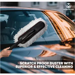 monarchie Premium White Washable Car Duster with Long Plastic Handle - International Quality, Scratch-Free Cleaning for Your Car image 5