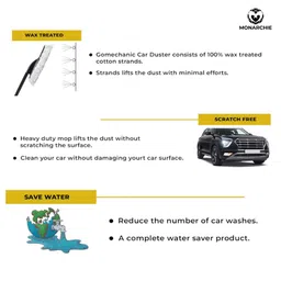 monarchie Premium White Washable Car Duster with Long Plastic Handle - International Quality, Scratch-Free Cleaning for Your Car image 2