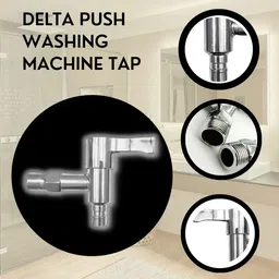 ZAP Brass Disk Stainless Steal Nozzles Tap for Washing Machine/Garden Taps with nozzles 1/2 inch Chrome Finish image 3