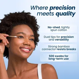 Clean Skin Club Clean Swabs | 500CT | One Pointed Tip | Biodegradable + Organic Cotton & Bamboo | Makeup & Nail Polish Touch-ups | Chlorine-Free & Hypoallergenic image 3