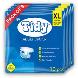PH TIDY Tape Style Super Absorbent | Unisex | Waist Size (51-69 Inches) Adult Diaper - XL (90 Pieces) image 1