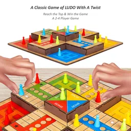 Toysbox 3D Ludo MDF Wooden Board Game Toy Play Family Fun with for Kids and Adults image 2