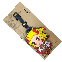 funfob Luggage Tag for Luggage Suitcase Baggage Id Identifier Name Address Label with Silicon Strap Multicolour (Rengoku Tag) image 1