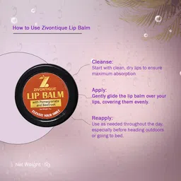 Zivontique Lip Balm with Pomegranate, Beetroots image 3