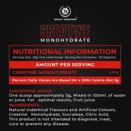 Muscle Transform NUTRACEUTICAL- CREATINE POWDER [50 Servings] Free Gym T-Shirt image 5