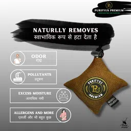 purifyus premium BrownI75GramIActivated Carbon Granule Air Purifying Bag|Non Electric|Natural Odor Absorber For Car Clean And Fresh Indoor Air image 3