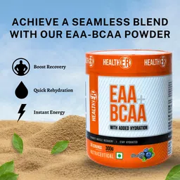 HealthER EAA BCAA Supplement with Electrolytes - 8500mg EAA & 6000mg BCAA | Amino Acid Powder for Intra/Post Workout Muscle Recovery with added Hydration - 300g (30 Servings) (Blueberry) image 5