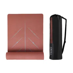 TEGO CORE Yoga Mat with GuideAlign - Extra Large, Extra 8mm thick, Comes with Yoga Mat Holder Bag 72x26 Inch-Exercise, Anti Slip, Grippy for men,women,kids… (26 x 72 Inches, Brick Grey) image 1