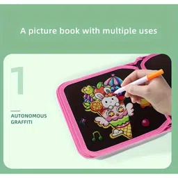 PLUSPOINT Erasable Doodle Book for Kids Toddlers Activity Toys Reusable Drawing Pads with Watercolor Pens,Travel Art Toy, Road Trip Car Game Writing Painting Set for Boys and Girls (Unicorn) image 5