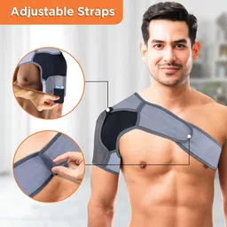 Vissco Shoulder Support, Shoulder Immobilizer With Adjustable Stretchable Strap, Better Immobilization, Pain Reliever For Rotator cuff injury, Post paralysis - XXL (Grey) image 4