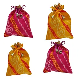ws wrap shap Jaipuri Bandhej Potli Batwa Bag Bridal Purse Women handbag Shagun Pouch Return Gifts image 1