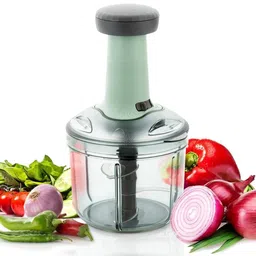 SHOPECOM Onion Hand Press Chopper 4 Blade Steel Large Manual Hand-Press Vegetable Chopper Mixer Cutter to Cut Onion, Salad, Tomato, Potato Effortless Chopping Vegetables and Fruits (1 pcs) image 5