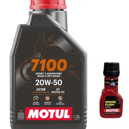 motul 7100 4T 20W-50(1.5liter), and Engine flush(50ml) Combo image 1