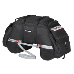 ViaTerra 100% Waterproof Claw Motorcycle Tail Bag (72L, Black) I Roll top Construction with Inner Liner I Free Outer Rain/Dust Cover I Fits Most Bikes image 1
