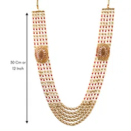 geetanjali crafts Handmade Pearl Stone & Studded AD(American Diamond) Necklace Jewellery For Men/Groom For Wedding(Dhula Mala/Kantha Haar) Or Special Occasions.(7874) image 2