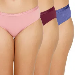 lavos Bamboo Cotton Panties for Women, Comfortable Soft Mid-Waist Hipster Panty with Thin Inner Elastic Briefs, Anti-Bacterial Odour Free Underwear for Womens (Pack of 3-Assorted) image 2