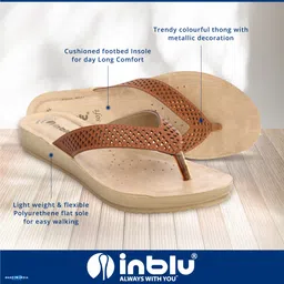 inblu Stylish Fashion Sandal/Slipper for Women | Comfortable | Lightweight | Anti Skid | Casual Office Footwear (BM29_NT) image 3
