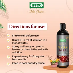 IFFCO Urban Gardens - Flora Diet - 200ml - Liquid Plant Food Fertilizer - for Flower Boost in Plants - Balanced Macro Micro Nutrients & Growth Hormones for Rose, Jasmine etc - Water Soluble image 5