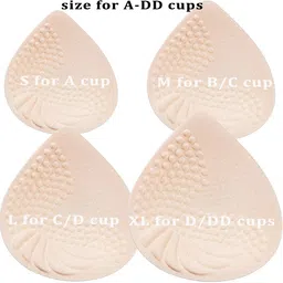 prettywell Bra Pads Inserts, 2 Pairs Latex Bras Inserts for Sports Bras, Bra Cups Inserts for Bikini Tops, Beige, L. image 4