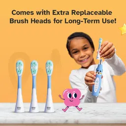 STIM Sonic Kids Electric Toothbrush | Soft Bristles | Replaceable Heads Included | 2 Minute Smart Timer | 45 Days Battery Life | 3 Brushing Modes (Blue, 3+ Years) image 4
