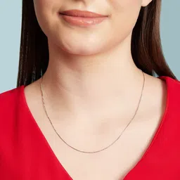 zavya 925 Sterling Silver Designer Sleek Rose Gold Plated Chain Necklace for Women | Stylish Silver Jewellery | Gift for Women & Girls | With Certificate of Authenticity & 925 Hallmark image 2