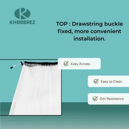 KHOOBREZ Mosquito Net for Baby Cradle Swing/Baby Jhula with Side Zip Opening (N-SBJ) (White) image 3