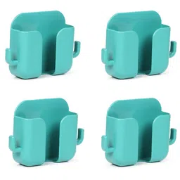 WALLVIEW TECH Wall Mounted Mobile Stand Storage Case for Remote, Multi Purpose Stand with Hole for Phone Charging (Green) - Pack of 4 image 1