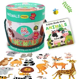 The Book Tree Animal Puzzle for Kids - 60 Piece Animals Jigsaw & Toddler Puzzles with 1 Board Book,Educational Toy for Cognitive Development | Fine-Motor Skills | Age 2+ by Majestic Book Club image 1