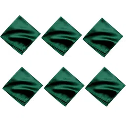 young arrow Satin Pocket Square for Men, Wedding Handkerchief for Suits, Blazers & Tuxedo, Men's Pocket Square Combo (Pack of 6) (Green) image 1