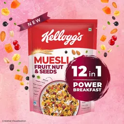 Kellogg's Muesli Fruit Nut & Seeds 500G | 12-In-1 Power Breakfast | India'S No 1 Muesli | Multigrain Breakfast Cereal image 2