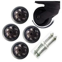cnb Repair Rubber Black Wheels for Travel Trolley Suitcases/Luggage Parts (4-pcs) -5 x 5 cm (No Suitcase Included) image 2