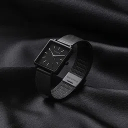 stigor Classic All Black Stainless Steel Analog Watch for Women - Limited Edition Premium Vintage Inspired Watch 26x28mm image 3