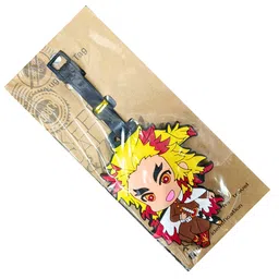 funfob Luggage Tag for Luggage Suitcase Baggage Id Identifier Name Address Label with Silicon Strap Multicolour (Rengoku Tag) image 4