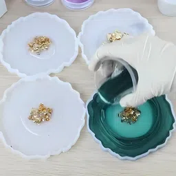 R H LIFESTYLE 13 Pcs Epoxy Resin Casting Mould Kit Resin Art Kit Resin Alphabet Mold Silicone Coaster Moulds for Resin Art Jewelry Making Mould Resin Moulds Set image 5