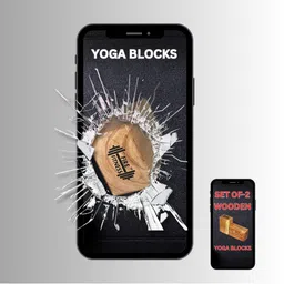 FIRE FITNESS set of -2 yoga blocks for home yoga accesories yoga blocks support for back straching yoga blocks handmade from solid wooden yoga bricks image 2