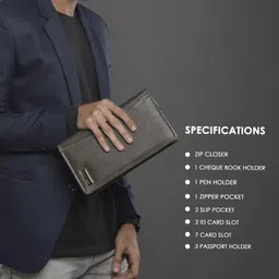 brand leather Passport Cover/Passport Holder for Men and Women -Genuine Leather Travel Accessories Document Organizer with RFID Protection -Multiple Cards & Passport Holder (Wood) image 5