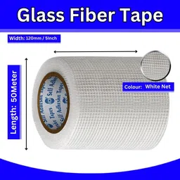 VCR Glass Fiber Tape - 50 Meters in Length - 120mm / 05" Width - 1 Roll Per Pack - Glass Fiber Joint Mesh Tape, Seal Repair Tape For Crack Patch, Wall Repair, Fiber Wall Coating for Plastering. image 4