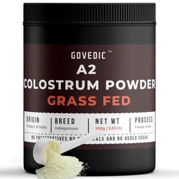 govedic Bovine A2 Colostrum Powder Over 40% IgG, Grass Fed, Gut Health, Bloating Immunity Skin & Hair, Muscle Recovery, Concentrated 100gm Powder (Unflavored | 50 Servings) image 1