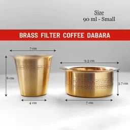 Toffee Coffee Roasters | Filter Coffee + Dabra Gift Set | Elegant Brass Dabara | South Indian Coffee Glass Set Bowl and Glass | South Indian Gifts, Diwali Coffee Gift Hamper For Family & Friends image 4