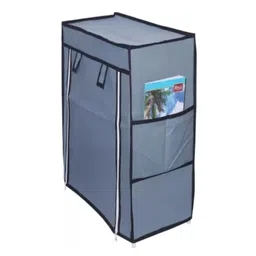 DEMARK Presenting Multipurpose Collapsible Iron Pipe Shoe Rack Wardrobe 5 Layer with Cover Waterproof Dust Resistance for Home (Grey) image 2