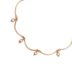 zavya 925 Sterling Silver Beads Drop Rose Gold Plating Hanging charm anklet (Single) | Gift for Women & Girls | With Certificate of Authenticity & 925 Stamp image 4