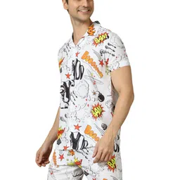 chandr fashion Co Ord Set for Men | Pyjama Set for Men | Beach Wear Summer Wear Short Pajama Set || Sleepwear Loungewear Shirt & Shorts Combo image 1