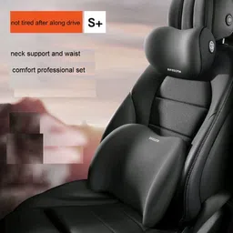 CRENTILA Car Neck and Back Cushion Lumbar Support Pillow for Office Chair and Car Seat,Softness Memory Foam Comfortable Ergonomic Design for Neck and Back Rest Pillow, (Black) image 5