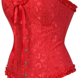 yashidun Women's Corsets Lace Up Overbust Corset | Bustier Lingerie Satin Floral Bustier Bodyshaper Top image 2